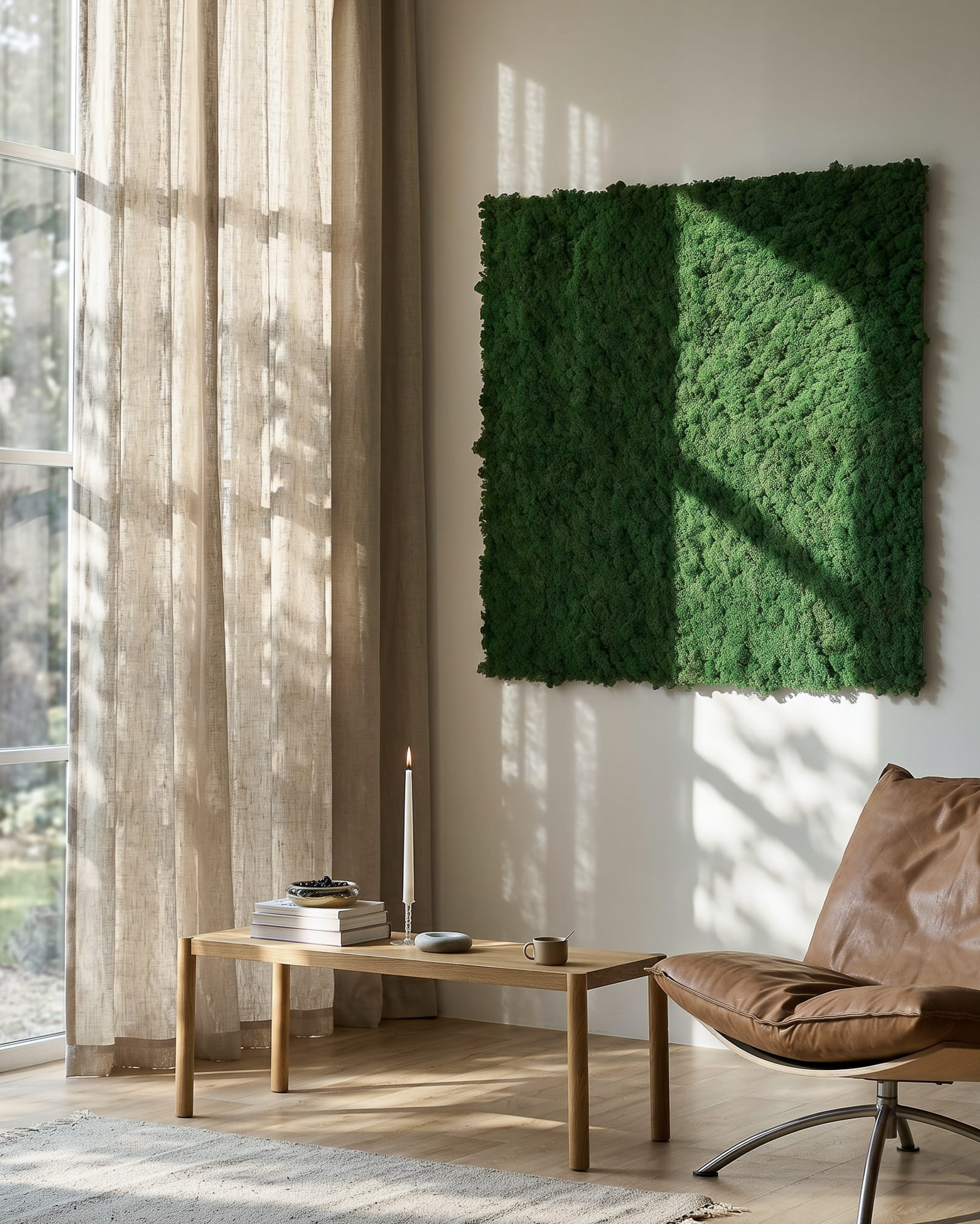 Los paneles acústicos Akupixel Moss Green de WoodUpp, de 60x60 cm, aportan un elemento moderno y natural a los espacios interiores; forman parte de la colección nórdica de la marca danesa.