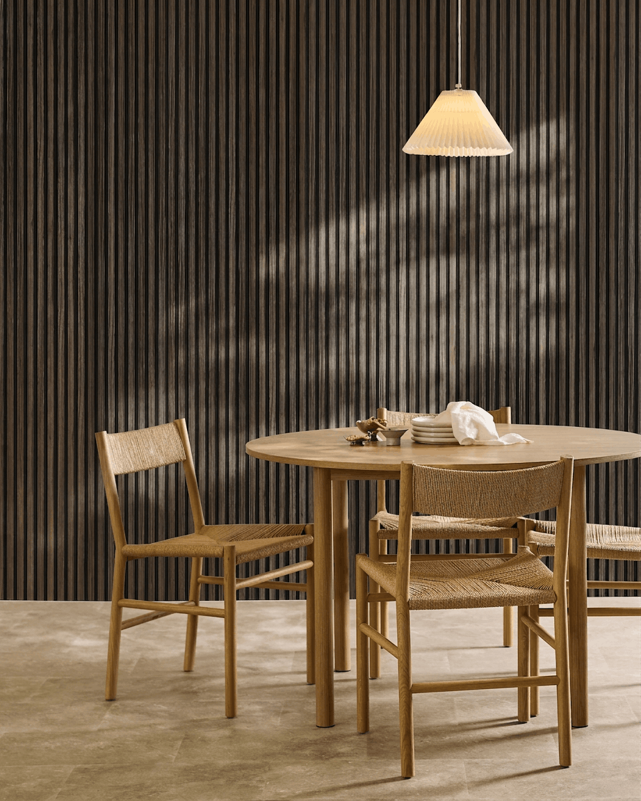 Akupanel | Acoustic Panel / Wood-like, Black Oak, Black Felt, 240 x 60 cm 